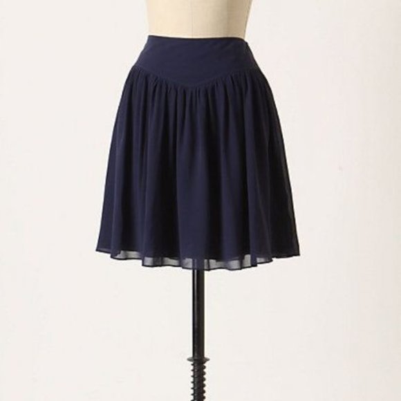 Anthropologie Dresses & Skirts - Anthropologie Odille Alena Silk Skirt in Navy